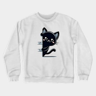 Sneaky Peek Kitty Graphic Crewneck Sweatshirt